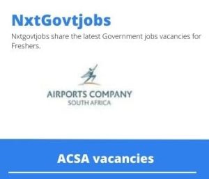 ACSA Specialist Direct Tax Vacancies in Port Elizabeth 2023