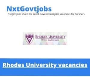 RU Professional Assistant Vacancies in Grahamstown – Deadline 17 Oct 2023